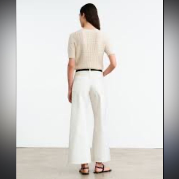 Maje High-Waisted Wide-Leg Jeans White, US 6 - Picture 4 of 16